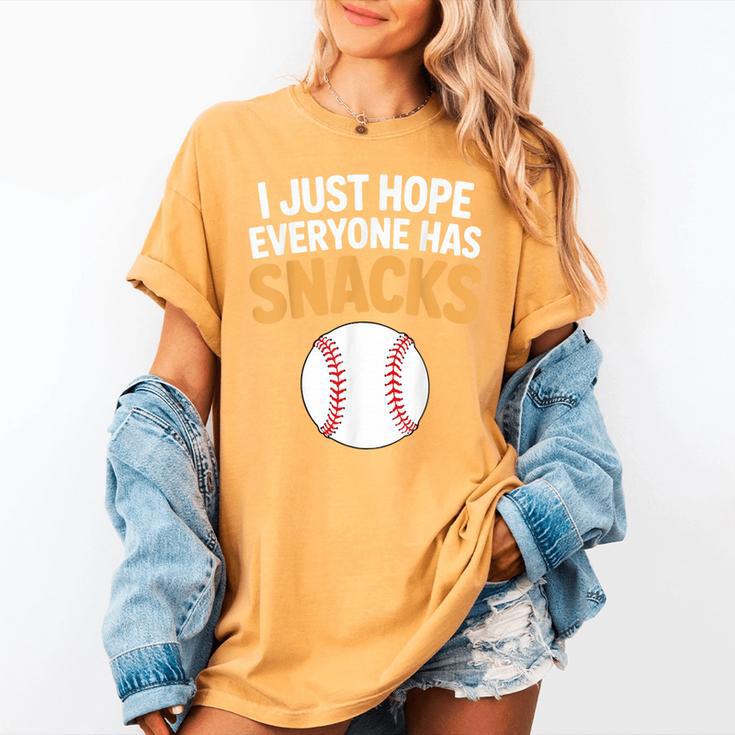 I Just Hope Everyone Has Snacks Baseball Game Day Fan Women's Comfort Colors T-Shirt