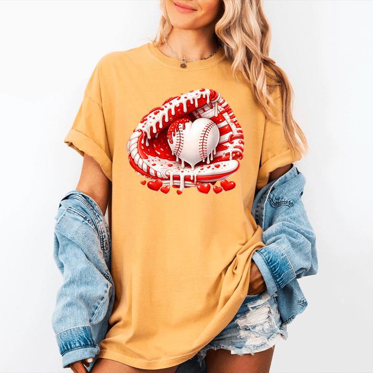 Kid Drip Ice Cream Baseball Heart Catcher Valentines Day Boy Women's Comfort Colors T-Shirt Kid Drip Ice Cream Baseball Heart Catcher Valentines Day Boy Women's Comfort Colors T-Shirt
