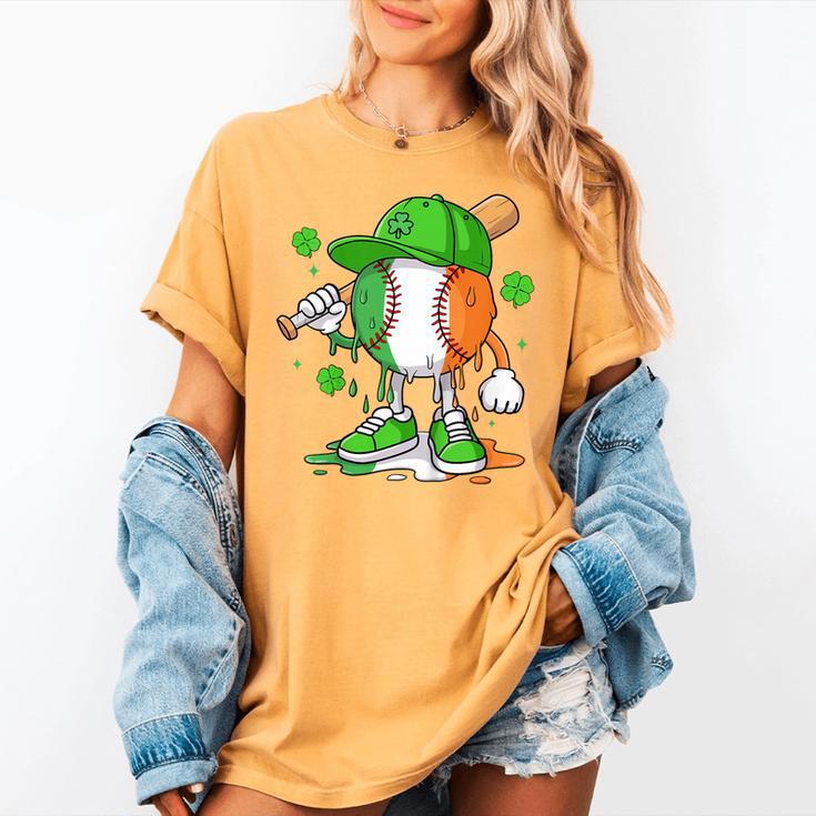 Kids Boys St Patricks Day Irish Flag Kids Baseball Ice Cream Drip Women's Comfort Colors T-Shirt
