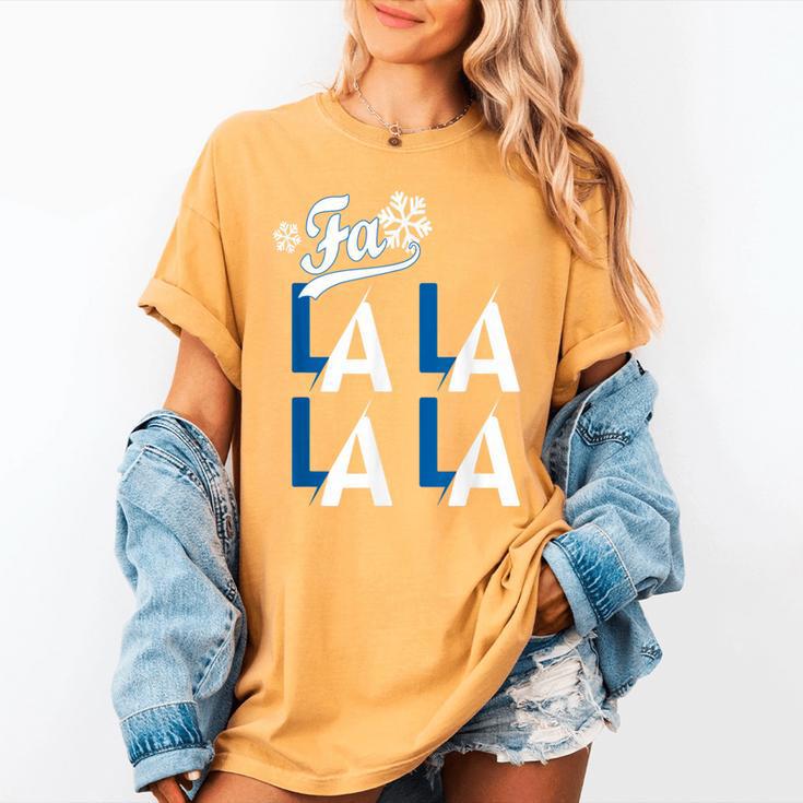 LA Baseball Fan Christmas FA La La Holiday Blue Theme Women's Comfort Colors T-Shirt LA Baseball Fan Christmas FA La La Holiday Blue Theme Women's Comfort Colors T-Shirt