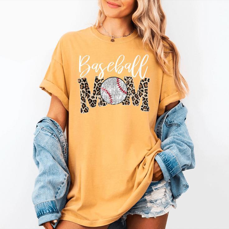 Leopard Baseball Mom Matching Softball Mama Family Matching Women's Comfort Colors T-Shirt Leopard Baseball Mom Matching Softball Mama Family Matching Women's Comfort Colors T-Shirt