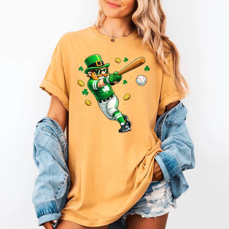 Leprechaun Play Baseball St Patrick's Day Men Kid Boys Women's Comfort Colors T-Shirt Leprechaun Play Baseball St Patrick's Day Men Kid Boys Women's Comfort Colors T-Shirt