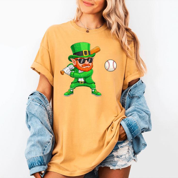 Leprechaun Playing Baseball St Patricks Day Sport Boys Women's Comfort Colors T-Shirt Leprechaun Playing Baseball St Patricks Day Sport Boys Women's Comfort Colors T-Shirt
