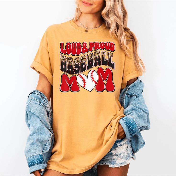 Loud Proud Baseball Mom Red Team Leopard Baseball Mom Squad Women's Comfort Colors T-Shirt Loud Proud Baseball Mom Red Team Leopard Baseball Mom Squad Women's Comfort Colors T-Shirt