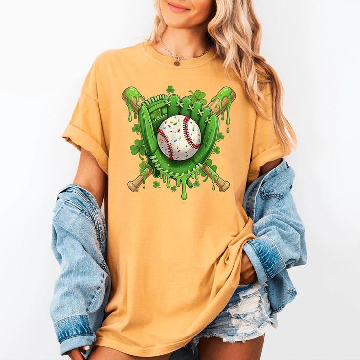 Lucky Shamrock Baseball Gloves Drip St Patrick's Day Boys Women's Comfort Colors T-Shirt