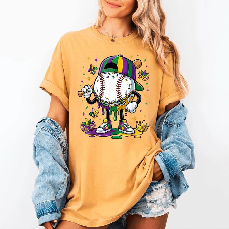 Mardi Gras Ice Cream Drip Baseball Carnival Party Mask Boys Women's Comfort Colors T-Shirt Mardi Gras Ice Cream Drip Baseball Carnival Party Mask Boys Women's Comfort Colors T-Shirt