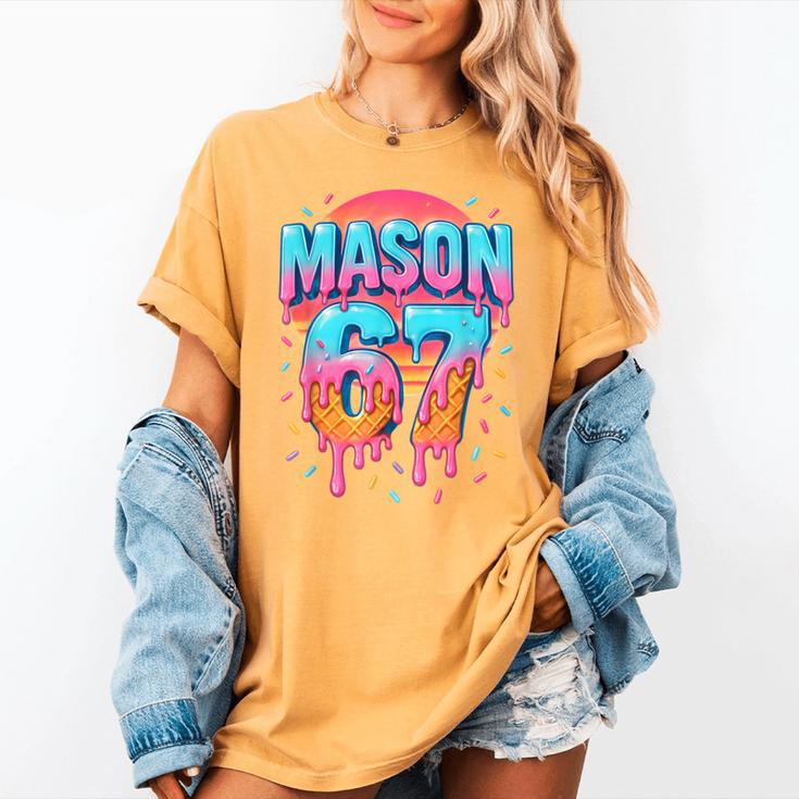 Mason 67 Costume Ice Cream Baseball Drip 6 7 Meme Six Seven Women's Comfort Colors T-Shirt Mason 67 Costume Ice Cream Baseball Drip 6 7 Meme Six Seven Women's Comfort Colors T-Shirt