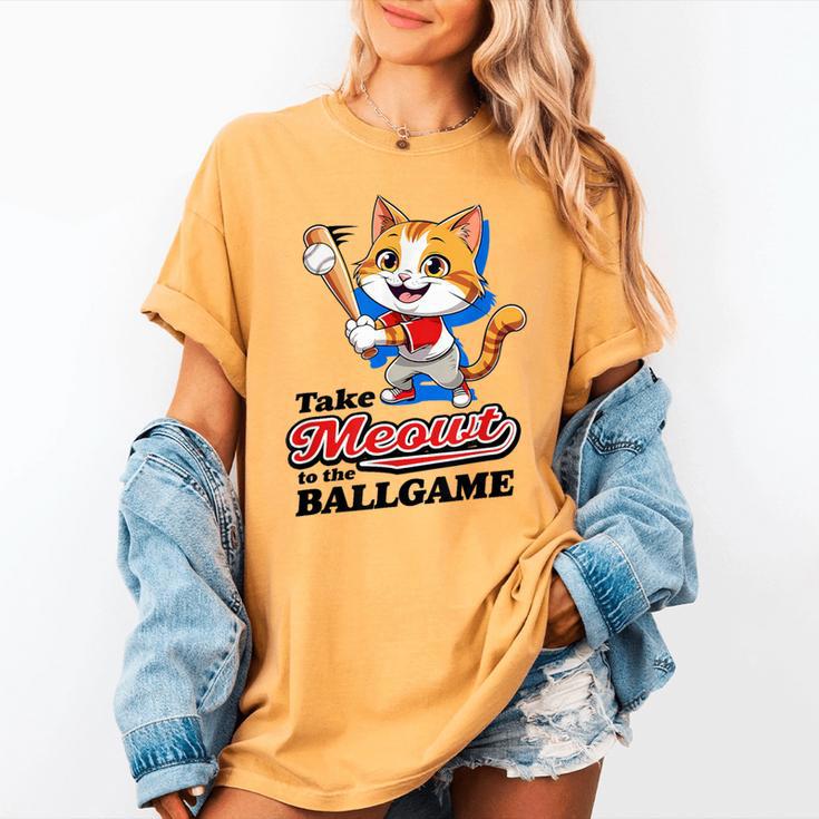 Take Meowt To The Ball Game Tee Slugger Cat Baseball Women's Comfort Colors T-Shirt Take Meowt To The Ball Game Tee Slugger Cat Baseball Women's Comfort Colors T-Shirt