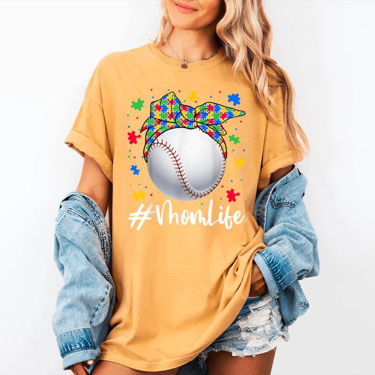 Messy Ball Puzzle Baseball Mom Life Autism Awareness Month Women's Comfort Colors T-Shirt