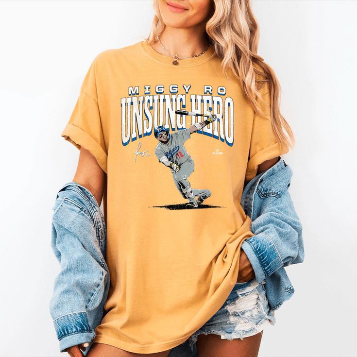 Miguel Rojas Unsung Hero Los Angeles Baseball MLBPA Women's Comfort Colors T-Shirt