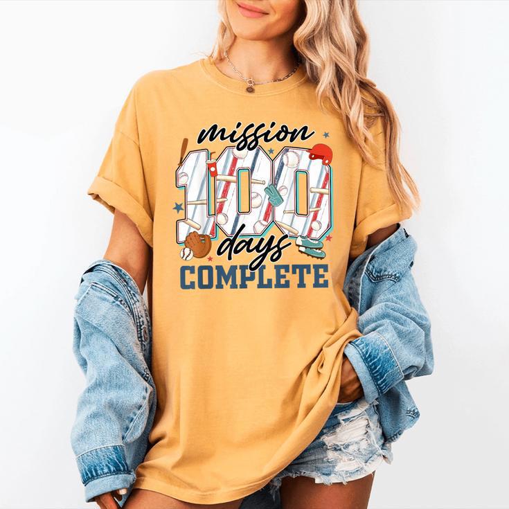 Mission 100 Days Complete Baseball 100th Day Of School Boys Women's Comfort Colors T-Shirt