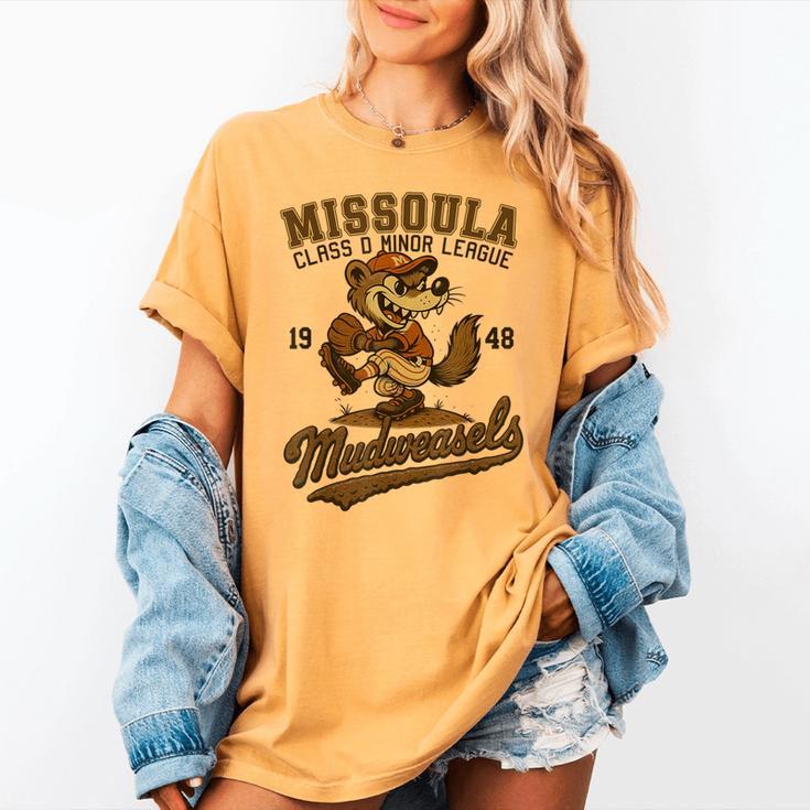 Missoula Mudweasels Retro Minor League Baseball Women's Comfort Colors T-Shirt Missoula Mudweasels Retro Minor League Baseball Women's Comfort Colors T-Shirt