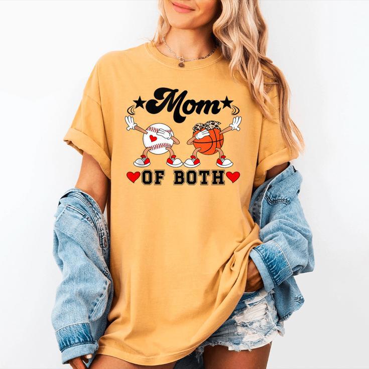 Mom Of Both Basketball Baseball Mom Women's Comfort Colors T-Shirt