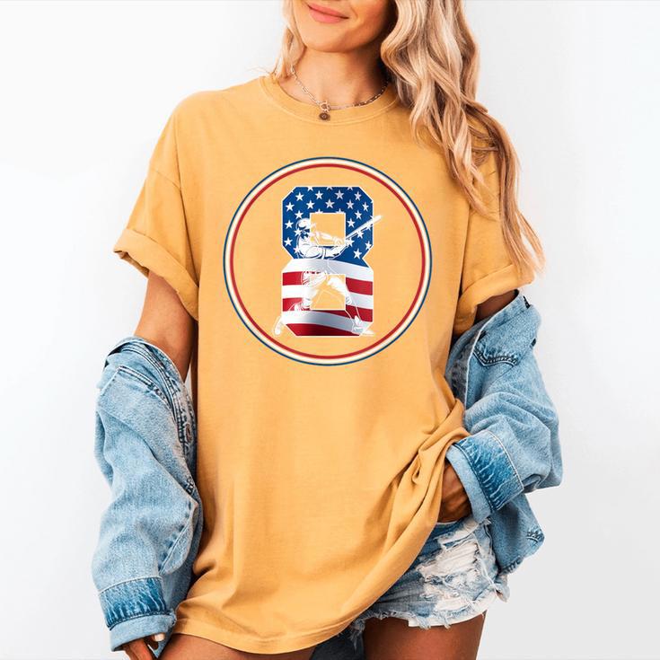 Number 8 Years Baseball 8TH Birthday Women's Comfort Colors T-Shirt Number 8 Years Baseball 8TH Birthday Women's Comfort Colors T-Shirt