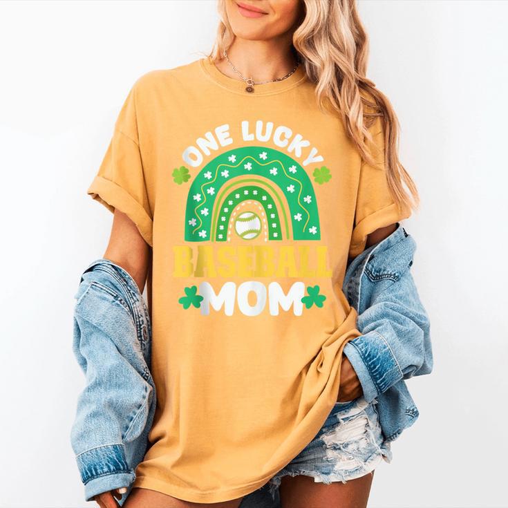 One Lucky Baseball Mom St Patricks Day Rainbow Mother Mama Women's Comfort Colors T-Shirt One Lucky Baseball Mom St Patricks Day Rainbow Mother Mama Women's Comfort Colors T-Shirt