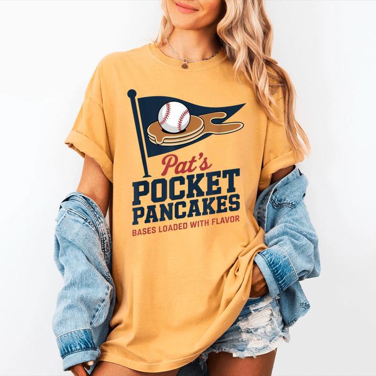 Pat's Pocket Pancakes Flag Baseball On Pancake Women's Comfort Colors T-Shirt