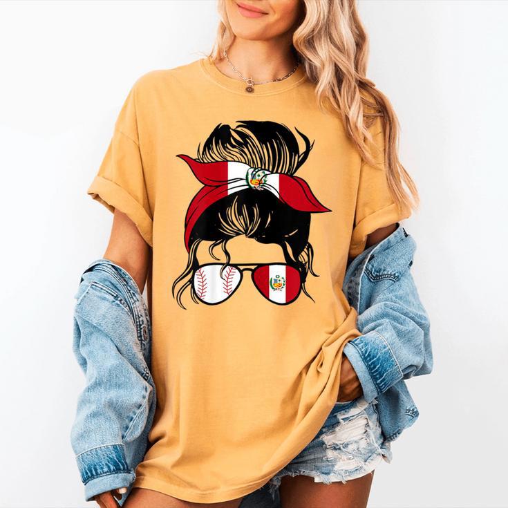 Peruvian Baseball Mom Peru Flag Baseball Girl Women's Comfort Colors T-Shirt Peruvian Baseball Mom Peru Flag Baseball Girl Women's Comfort Colors T-Shirt