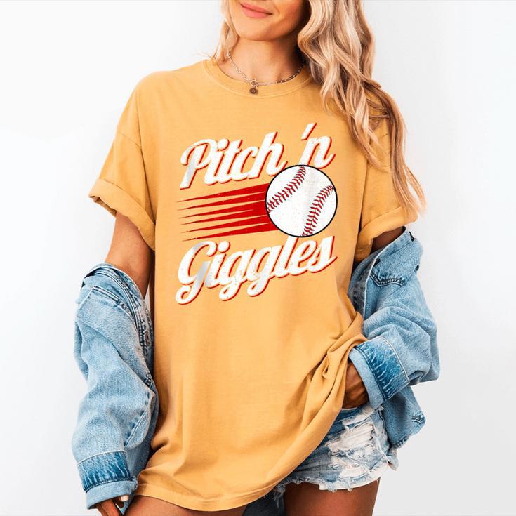 Pitch 'n Giggles Baseball Player Women Baseball Mom Women's Comfort Colors T-Shirt Pitch 'n Giggles Baseball Player Women Baseball Mom Women's Comfort Colors T-Shirt
