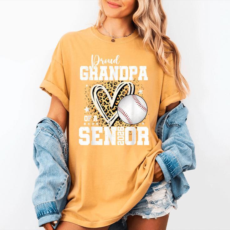 Proud Grandpa Of A 2026 Senior Baseball Graduation Leopard Women's Comfort Colors T-Shirt