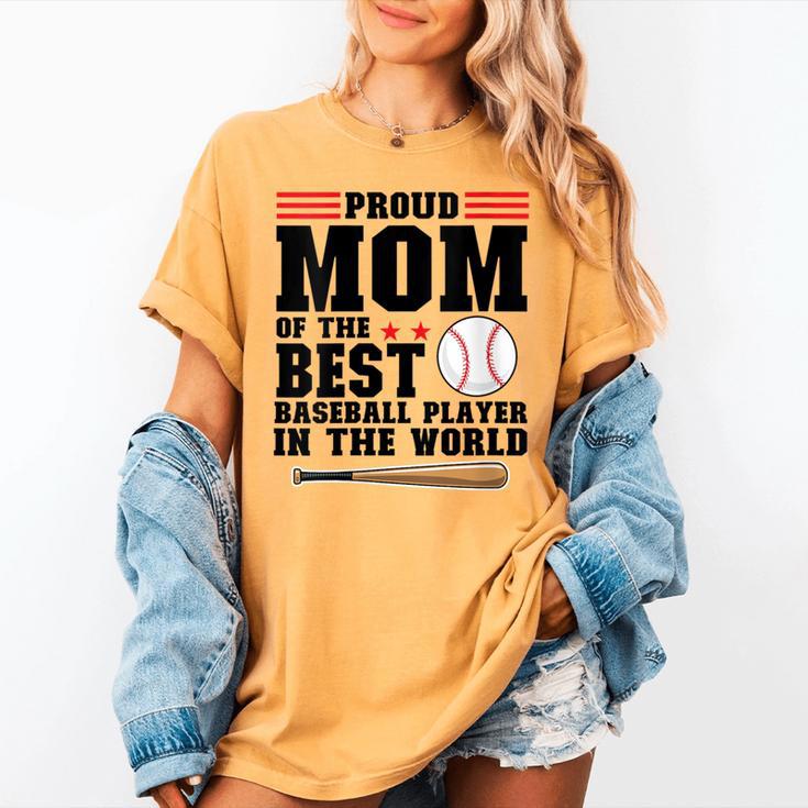 Proud Mom Of An Awesome Baseball Baseball Mom Women's Comfort Colors T-Shirt Proud Mom Of An Awesome Baseball Baseball Mom Women's Comfort Colors T-Shirt