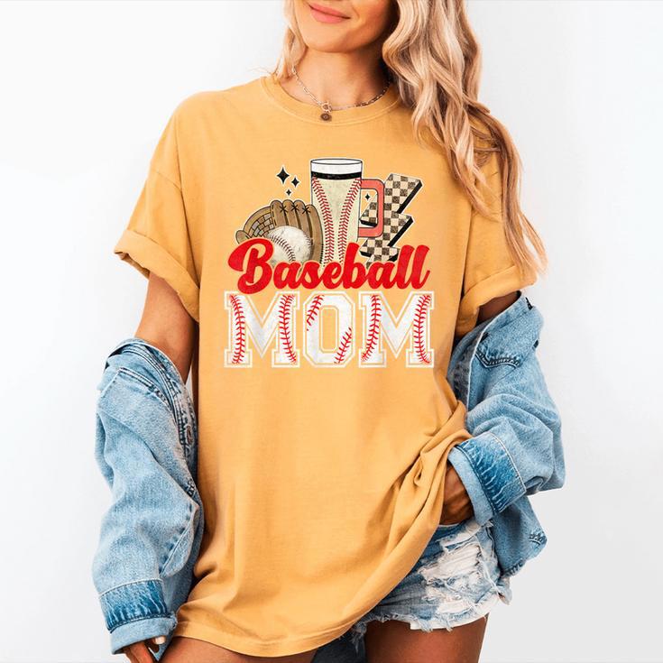 Retro Coffee Baseball Mama Mother's Day Baseball Mom Women's Comfort Colors T-Shirt