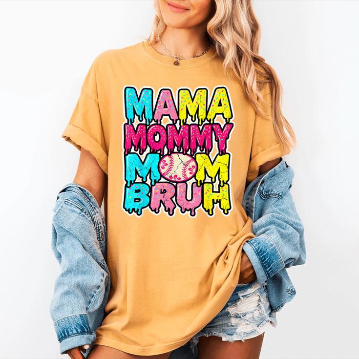Retro Mama Mommy Mom Bruh Baseball Women Girls Women's Comfort Colors T-Shirt