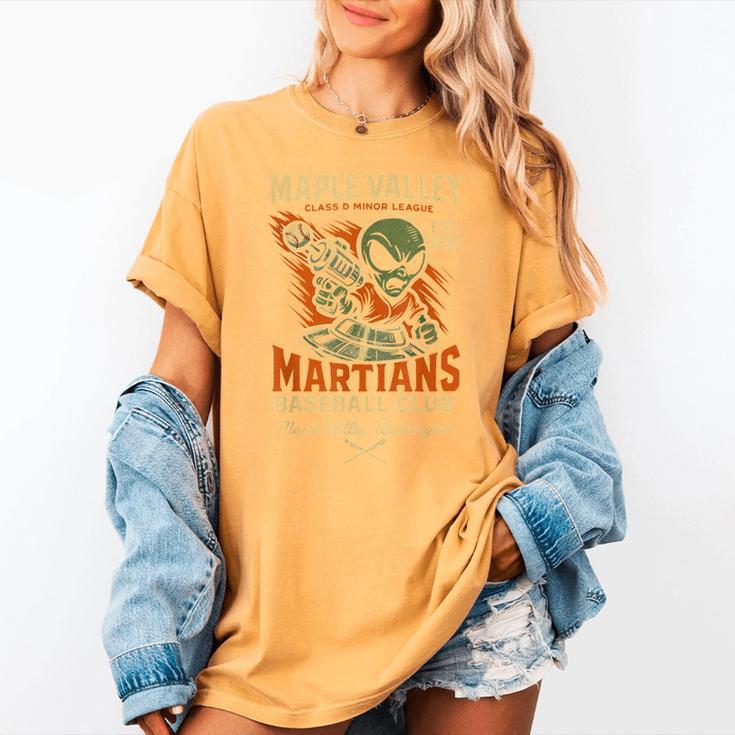 Retro Minor League Maple Valley Martians Baseball Club Women's Comfort Colors T-Shirt Retro Minor League Maple Valley Martians Baseball Club Women's Comfort Colors T-Shirt