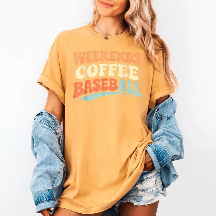 Weekends Coffee Baseball Retro Vibes Women's Comfort Colors T-Shirt Weekends Coffee Baseball Retro Vibes Women's Comfort Colors T-Shirt