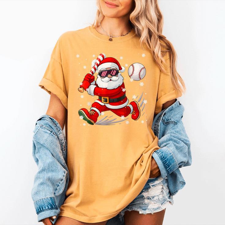 Santa Baseball Christmas Pajamas Xmas Men Boy Toddlers Women's Comfort Colors T-Shirt