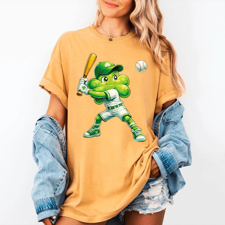 Shamrock Playing Baseball St Patricks Day Men Boys Kid Women's Comfort Colors T-Shirt Shamrock Playing Baseball St Patricks Day Men Boys Kid Women's Comfort Colors T-Shirt