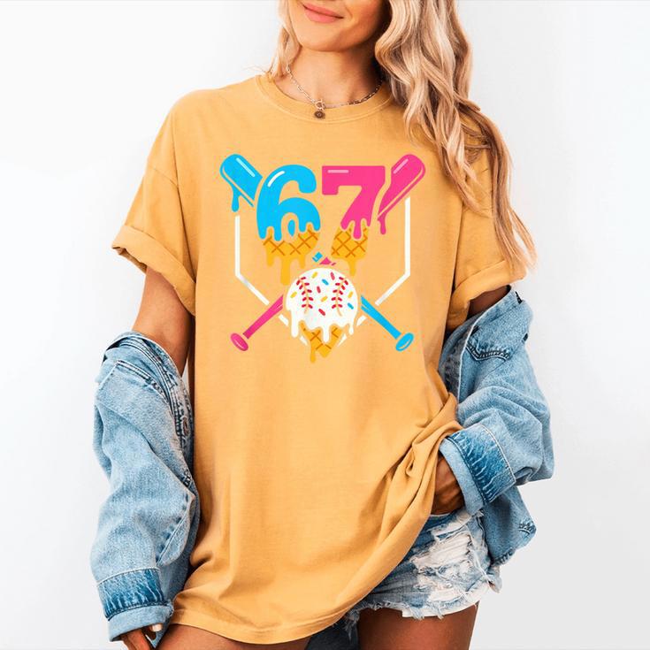 Six Seven Baseball Ice Cream Drip Cool 67 Gen Alpha Slang Women's Comfort Colors T-Shirt