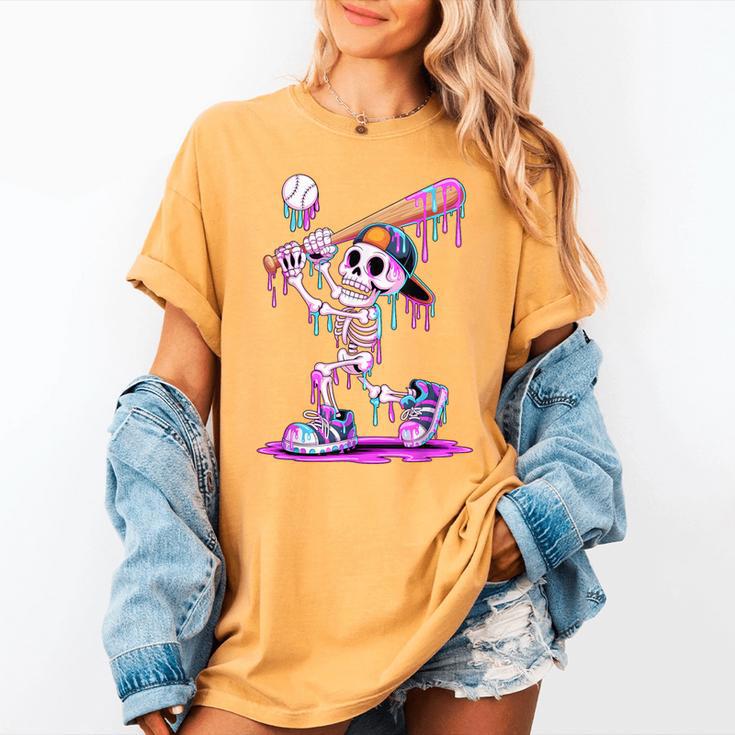 Skeleton Baseball Drip Boys Youth Kids Halloween Women's Comfort Colors T-Shirt Skeleton Baseball Drip Boys Youth Kids Halloween Women's Comfort Colors T-Shirt