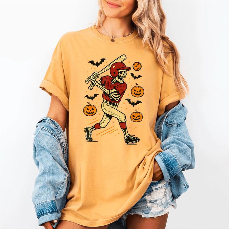 Skeleton Halloween Baseball Boys Men Kids Toddler Women's Comfort Colors T-Shirt Skeleton Halloween Baseball Boys Men Kids Toddler Women's Comfort Colors T-Shirt