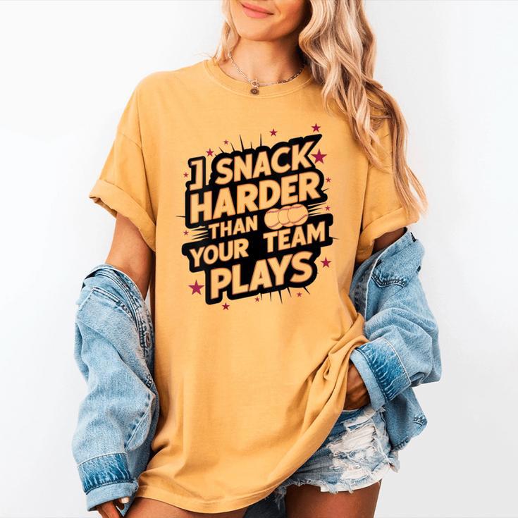 I Snack Harder Than Your Team Plays Baseball Mom Women's Comfort Colors T-Shirt