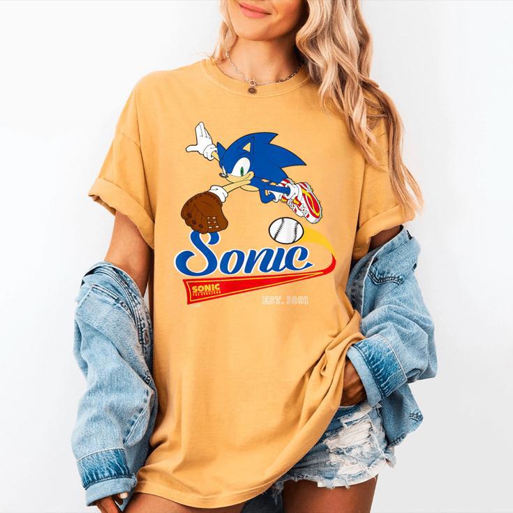 Sonic The Hedgehog Sonic Baseball Est 1991 Women's Comfort Colors T-Shirt