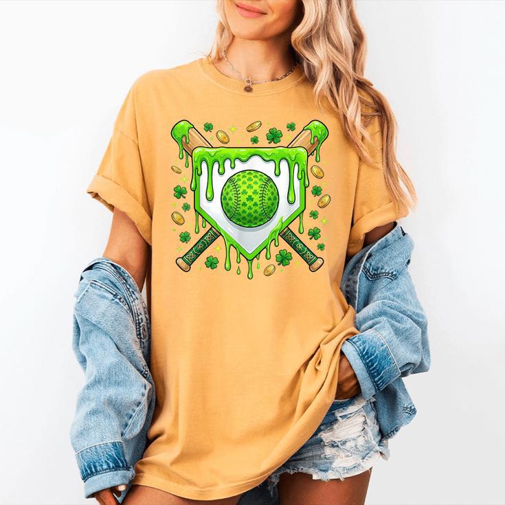 St Patrick Day Baseball Drip Ice Cream Boys Men Women's Comfort Colors T-Shirt
