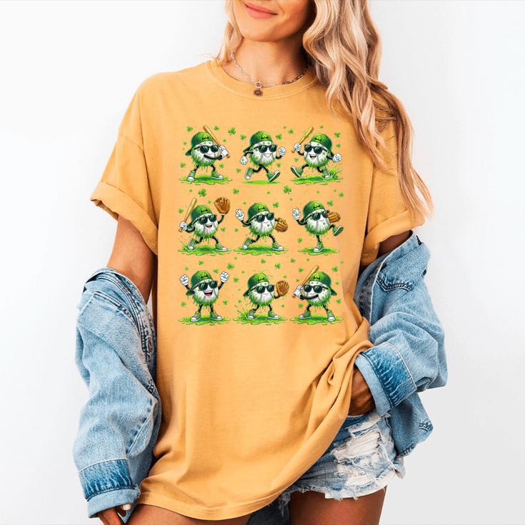 St Patricks Day Baseball Ice Cream Boys Baseball Player Women's Comfort Colors T-Shirt