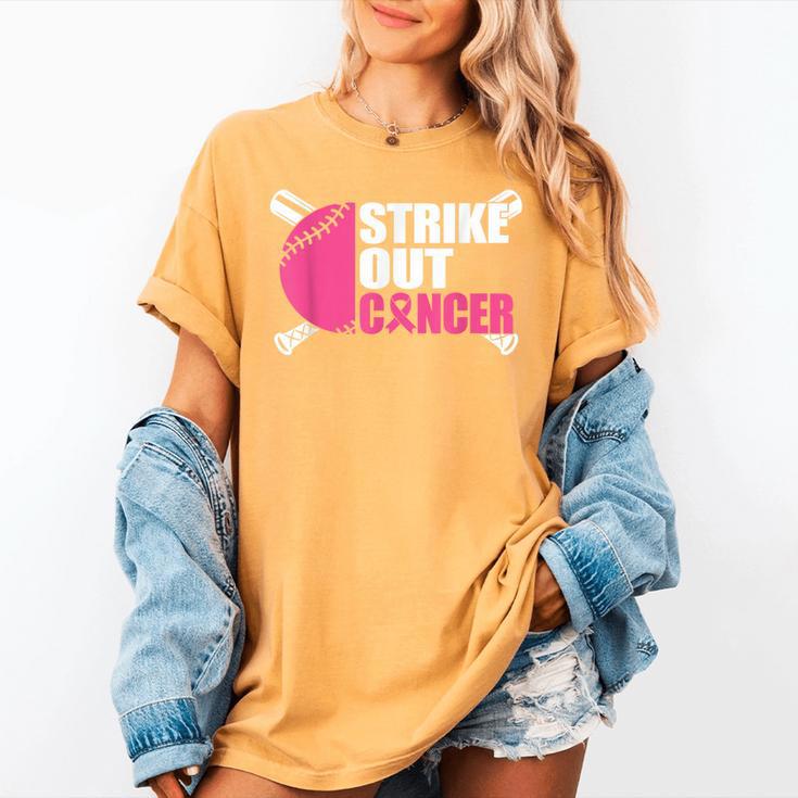 Strike Out Cancer Breast Cancer Awareness Baseball Warrior Women's Comfort Colors T-Shirt