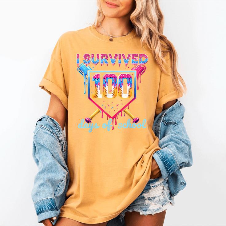 I Survived 100 Days Of School Baseball Boys Students Women's Comfort Colors T-Shirt