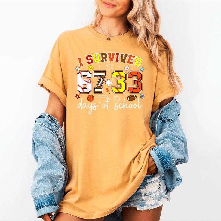 I Survived 6733 Days Baseball Football Basketball 100 Days Women's Comfort Colors T-Shirt I Survived 6733 Days Baseball Football Basketball 100 Days Women's Comfort Colors T-Shirt