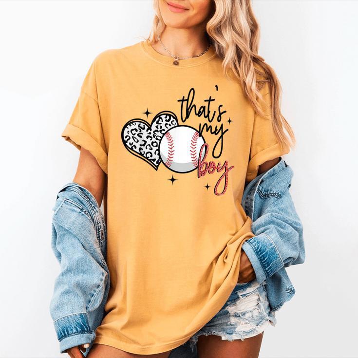 That's My Boy Leopard Heart Baseball Mom Women's Comfort Colors T-Shirt That's My Boy Leopard Heart Baseball Mom Women's Comfort Colors T-Shirt