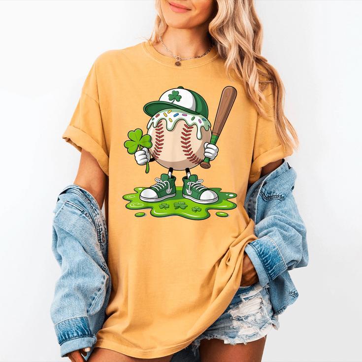 Toddler Baseball Drip Ice Cream Boys Kids St Patricks Day Women's Comfort Colors T-Shirt