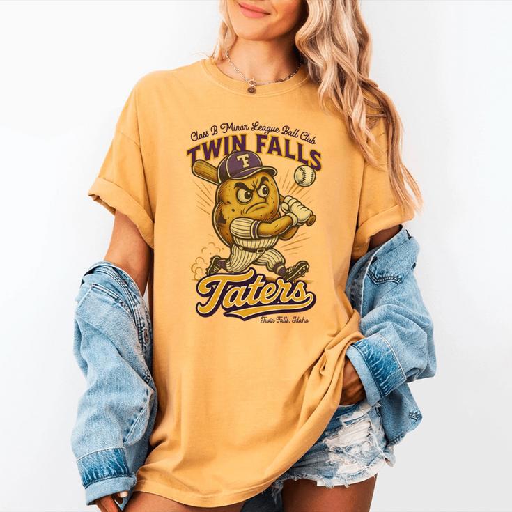 Twin Falls Taters Minor League Baseball Team Women's Comfort Colors T-Shirt Twin Falls Taters Minor League Baseball Team Women's Comfort Colors T-Shirt