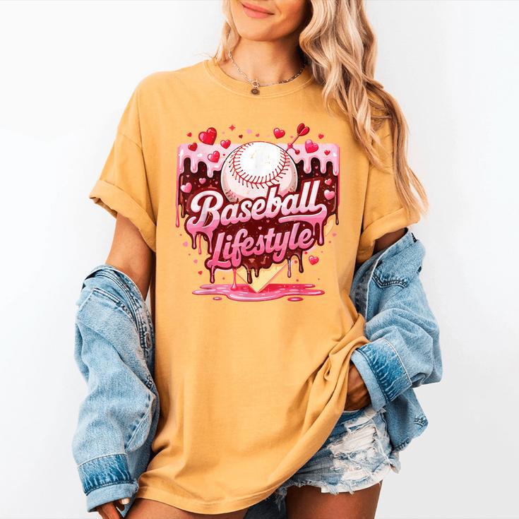 Valentine Baseball Lifestyle Home Plate Ice-Cream Drip Boys Women's Comfort Colors T-Shirt Valentine Baseball Lifestyle Home Plate Ice-Cream Drip Boys Women's Comfort Colors T-Shirt