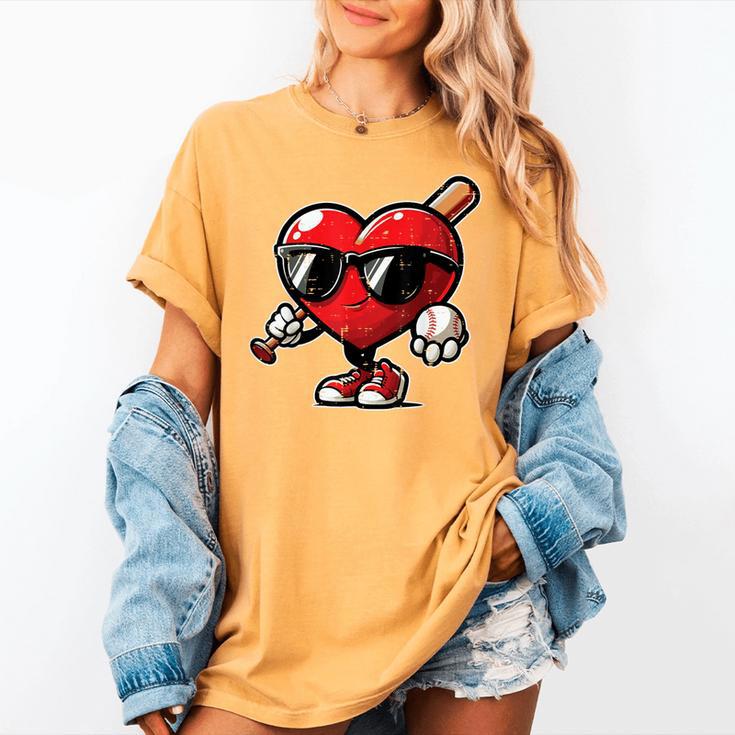 Valentines Day Baseball Heart Bat Sunglasses Men Boys Kids Women's Comfort Colors T-Shirt Valentines Day Baseball Heart Bat Sunglasses Men Boys Kids Women's Comfort Colors T-Shirt