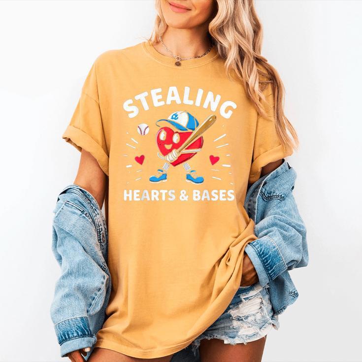 Valentines Day Baseball Stealing Hearts Bases Boys Kids Men Women's Comfort Colors T-Shirt Valentines Day Baseball Stealing Hearts Bases Boys Kids Men Women's Comfort Colors T-Shirt
