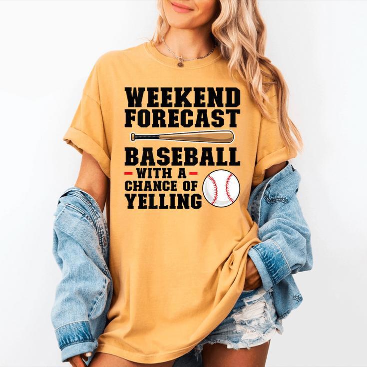 Weekend Forecast Baseball Baseball Mom Women's Comfort Colors T-Shirt