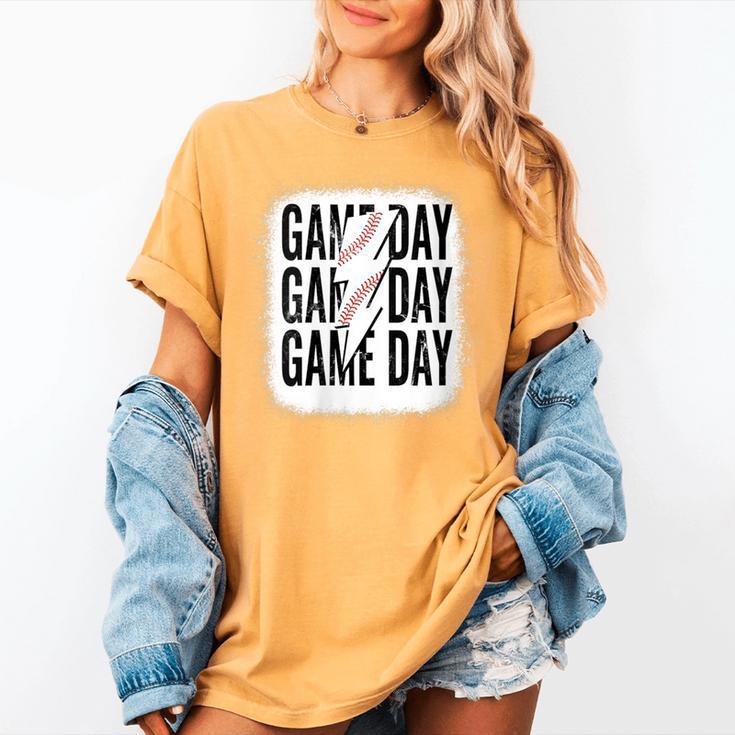 Womens Baseball Mom Leopard Game Day Mother's Day Women's Comfort Colors T-Shirt Womens Baseball Mom Leopard Game Day Mother's Day Women's Comfort Colors T-Shirt