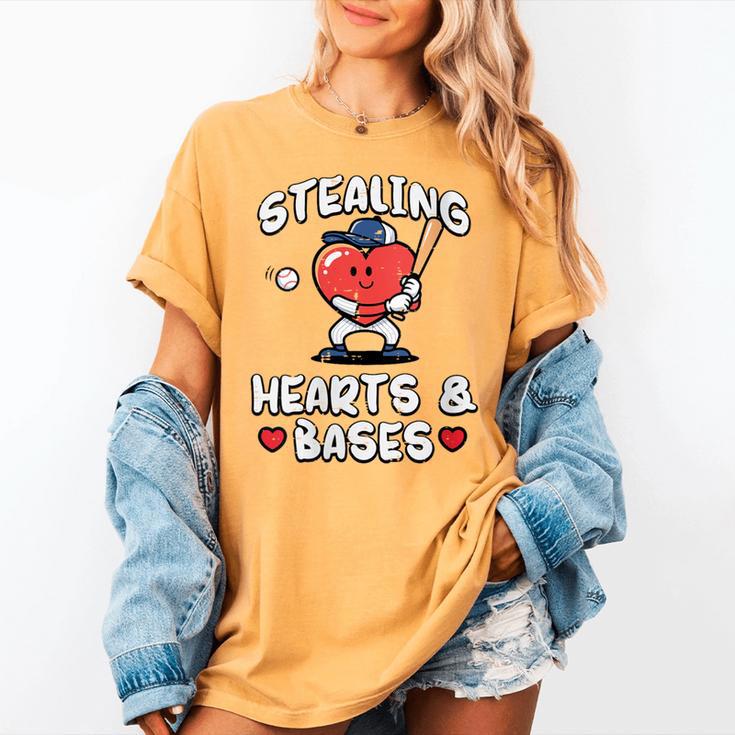 Women's Valentines Day Baseball Stealing Hearts Bases Boys Kids Men Women's Comfort Colors T-Shirt Women's Valentines Day Baseball Stealing Hearts Bases Boys Kids Men Women's Comfort Colors T-Shirt