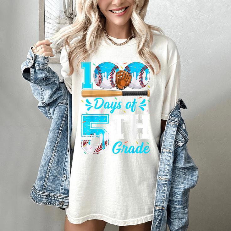 100 Days Of 5th Grade Baseball 100th Day Of School Boys Kids Women's Comfort Colors T-Shirt